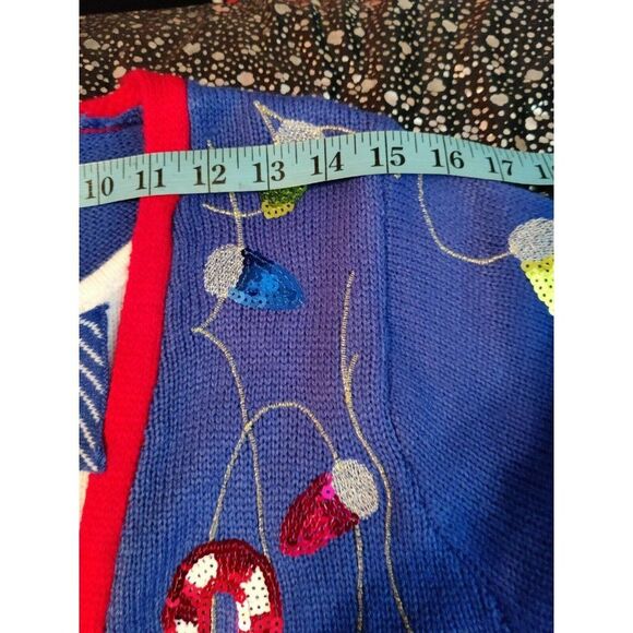 Jolly Sweaters Christmas Womens Ugly Sweater Button Up Long Sleeve Size S - Picture 9 of 12